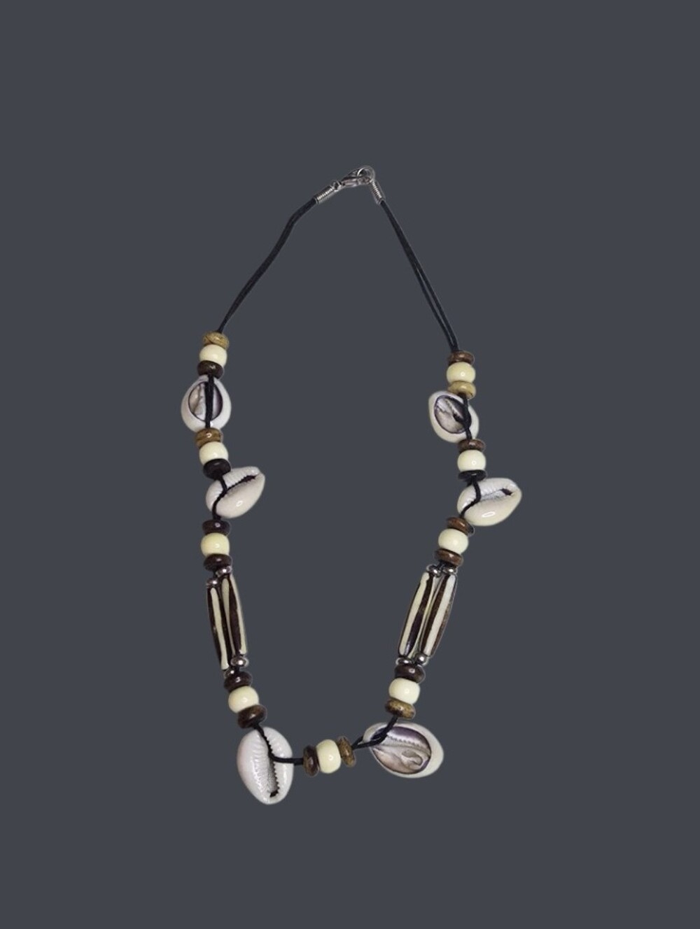 Vintage Bone, Shell and Wood Necklace Bundle (3) - Picture 4 of 6